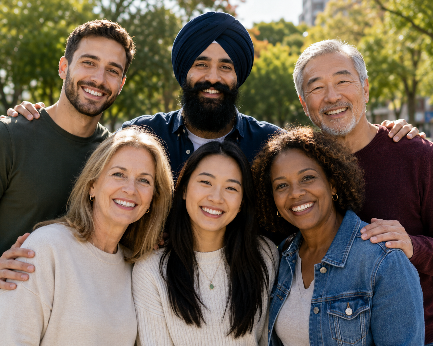 A diverse group of people representing the communities supported by PICS